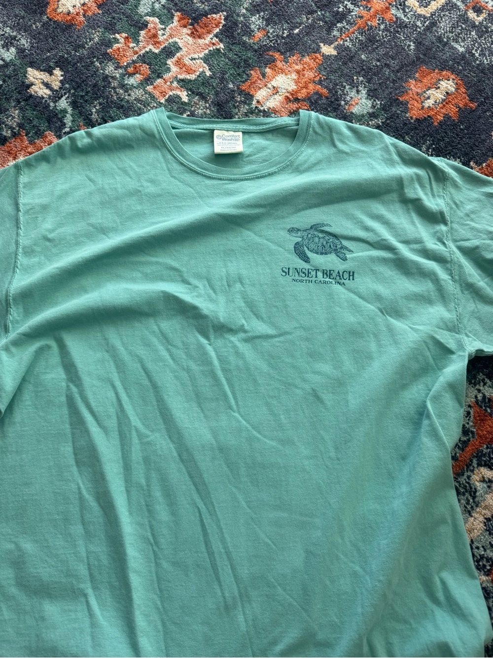 Comfort Colors Sunset Beach Teal Short Sleeve Crewneck - Picture 1 of 2